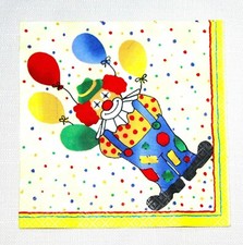 4 Motiv Servietten Clown mit Ballons Serviettentechnik, sammeln, basteln 