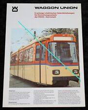 6-achsiger Gelenktriebwagen ,HEAG - Darmstadt ,Waggon Union , alter Prospekt