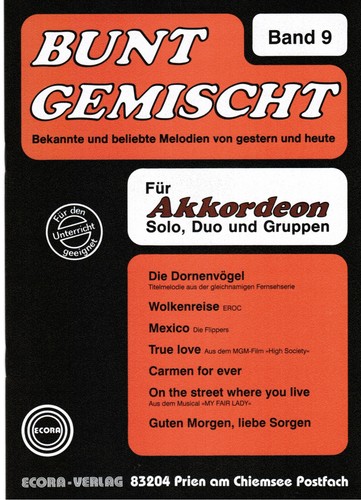 Akkordeon noten bunt - akkordeon,