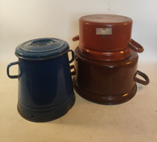 Set Emaille Pflanzgefäß