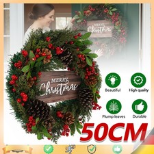 Meisterhome Weihnachtskranz Adventskranz Tannengrün Premium Türkranz Ø 50cm Deko