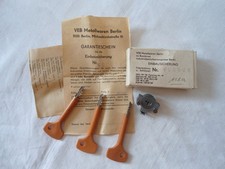 Einbausicherung mit 3 Schlüsseln VEB Metallwaren Berlin  aus  DDR  funktioniert