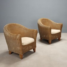Vintage sessel aus - korb, mit