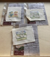 3 kleine Lanarte Stickbilder fertig, mit Vorlagen und Garnresten 6199