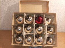 DDR 12 Christbaumkugeln, Weihnachtsschmuck, Lauscha? Bunt #29