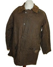L'avenir Wachs Jacke ca. Gr L Herren Wax Jacket Braun  , Gefuttert