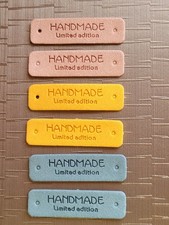 6 PU-Leder Label * Handmade *