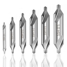 6x HSS Zentrierbohrer Metall Set 1-5mm Kegelsenker-Werkzeuge Drehmaschine Metall