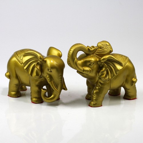 Elefanten paar messing figuren - elefanten-paar, messing-figuren