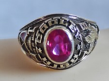 High School Ring farbiger Stein College-Ring Cooley High School 10K