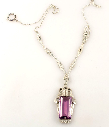 Art deko amethyst - art, kollier