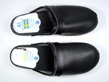 sweden clogs schwarz orthopedic damen holz leder gr. 41 sandalen schuhe