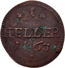 SACHSEN HILDBURGHAUSEN Ernst Friedrich Karl Heller 1763 0,7 g  Münze #WZL60