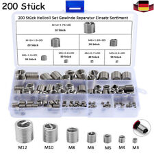 200tlg Metrisch Gewinde Reparatur Einsatz Sortiment Set Gewindeeinsätze M3 - M12