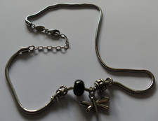 Fossil Kette, Edelstahl, unisex, Halskette, Silberfarben Charms, 44cm, wie neu