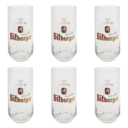 Bitburger bierglas glas - 6x,