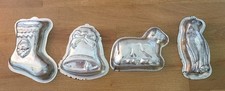 4 Alte Backformen Förmchen Weißblech, Metall Vintage alt Back-Formen