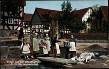 Ak Hessische Trachten Kreis