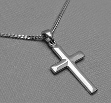 Kreuz anhänger mit kette - kette, echt