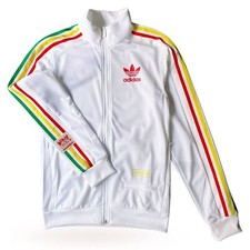 adidas Originals Chile 20 TT Track Top Trainingsjacke Vintage Jacke Weiß Rasta