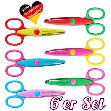 KINDER BASTELSCHEREN SET ⭐️ 6x Zick Zack Kinderschere Motivschere Papierschere