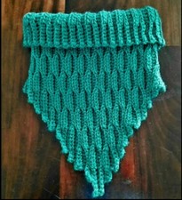 Rollkragenschal, Krageneinsatz, Schalkragen, Grün gehäkelt, Neu!!