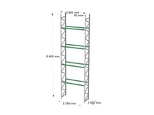 Schäfer PR600 Palettenregal Höhe 8.450mm LW2.700mm INP 4 Ebenen Fachlast 3.400kg