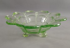 DDR Glas klar DEKO Schale grün Press-Muster alt wohnen Mid Century 70er/80er