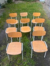 1xStuhl Stahlrohr - Stapelstuhl, Schulstuhl, Holzstuhl, Kindergarten, Kantine