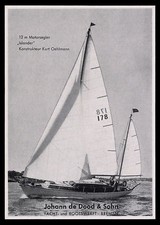 Werbung Reklame 1959 12 m Motorsegler ISLANDER  (4) Johann de Dood & Sohn Werft 