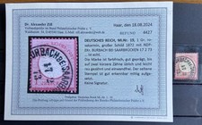 Brustschild 1872-1874 ,MiNr.19 ,BURBACH b.SAARBR ,gestempelt ,BPP Dr.Zill gepr