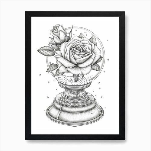 Rose einer schneekugel - in,