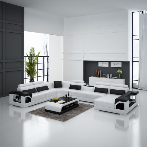 Eckgarnitur ledersofa usb - eckgarnitur,
