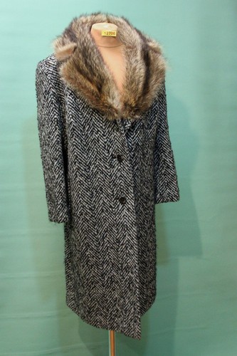 Exklusiver tweed woll mantel - exklusiver,