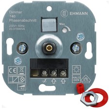 EHMANN T46 UP-Drehdimmer mit Druckschalter, Phasenabschnitt, 230V, 20...315W
