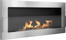 Camp24 Ethanolkamin Dekokamin 90cm edelstahl Bioethanol Kamin Sicherheitsglas