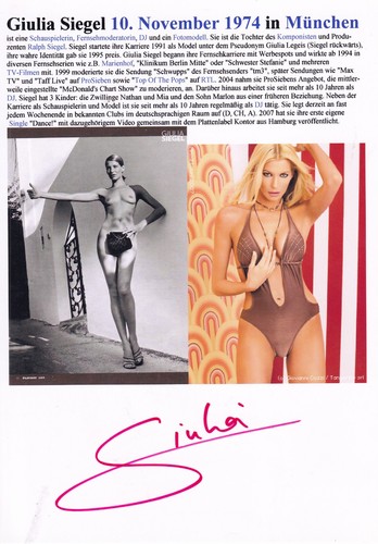 Autogramm giulia siegel - giulia,