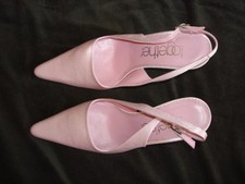 Rosa Slingbacks Stiletto Sandaletten Satin Mules Pumps von TOGETHER Gr.37 * NEU