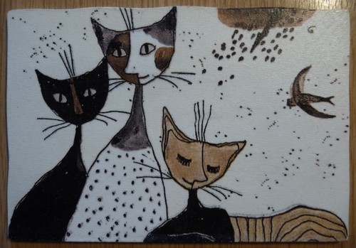 Deko hdf kunst tiere katze - kunst,