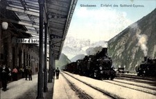 Ak Göschenen Kt. Uri Schweiz, Bahnhof, Einfahrt des Gotthard... - 11283015