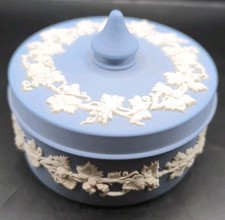 Vintage Wedgwood Blau Quarz Jasper Dose