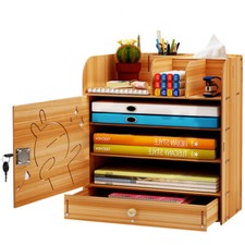 Dokumentenablage Holz Büro A4Ablage Schreibtisch Organizer Schublade Mit Schloss