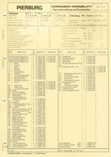 Datenblatt Einstelldaten Solex 35 PDSI Vergaser - Opel Kadett C/D 10S / 9276924