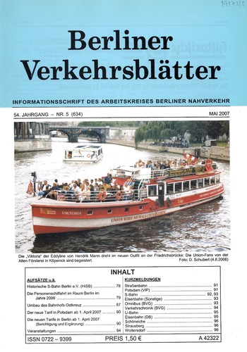 Berliner verkehrsblätter heft - verkehrsblätter,
