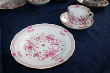 Meissen 3 tlg. Kaffeetasse Reiche alte indische Purpur Malerei 1. Wahl Nr. 1