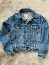 Zara Jeansjacke Grau Beige