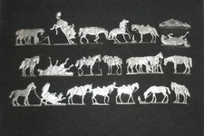 Zinnfiguren, Flachfiguren, Neutrale Pferde, Blank!