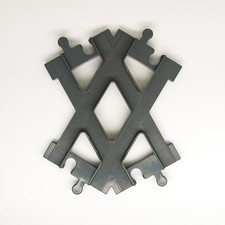 1x LEGO® DUPLO® Eisenbahn Schiene Kreuzung dark bluish gray 6376 dunkel-blaugrau