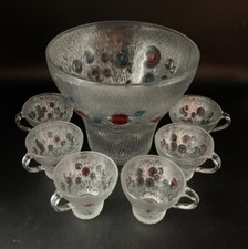 Vintage Bowle Glas Set; DDR