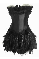 Corsage Kleid Mini Rock Petticoat Gothic schwarz Corsagenkleid Voll Wäschebeutel